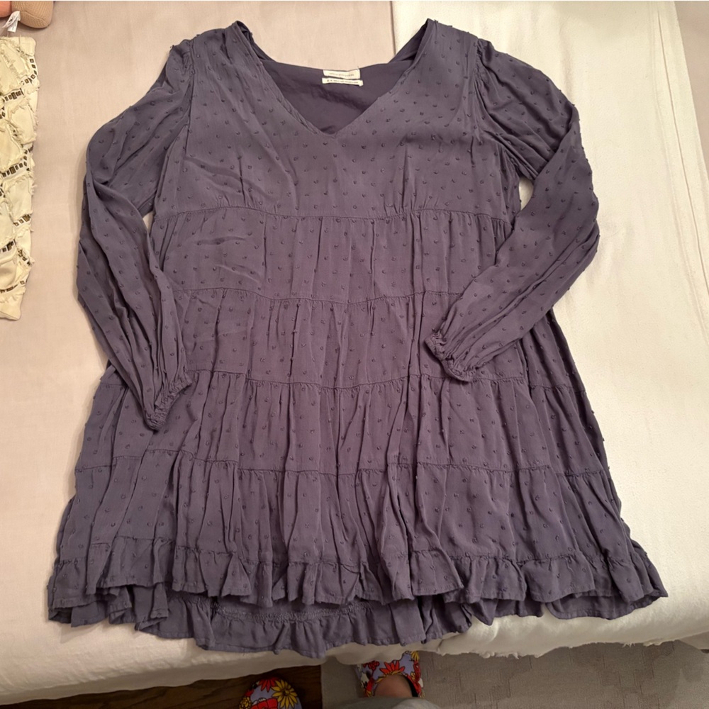 flowy babydoll urban outfitters dress dress with dot detailing and a scoop neck